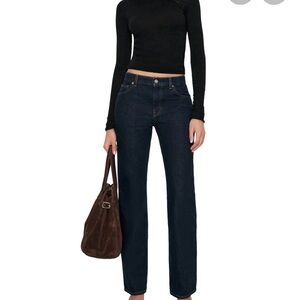 NWT Reformation Greer Mid Rise Straight-Leg Jeans in color Ondine, sz 28